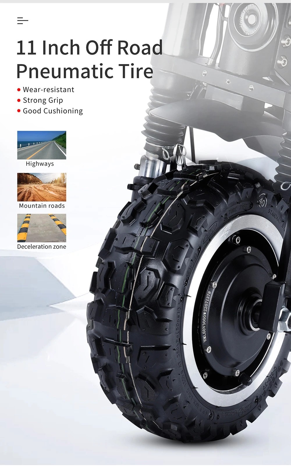 Halo Knight T107 Pro Electric Scooter 11'' Off-road Tire 3000W*2 Dual Motor 95km/h Max Speed 60V 38.4Ah Battery 80km Max