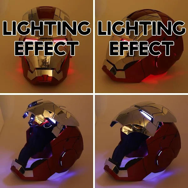 [NEW] Iron Man MK5 Helmet – Gold Red Edition | Voice Control + Remote + Touch Activated Electronic Mask, 1:1 Wearable Collectible