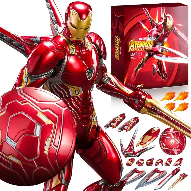 [NEW]Iron Man Action Figures 10th Anniversary Metal Texture Painting 7 inches