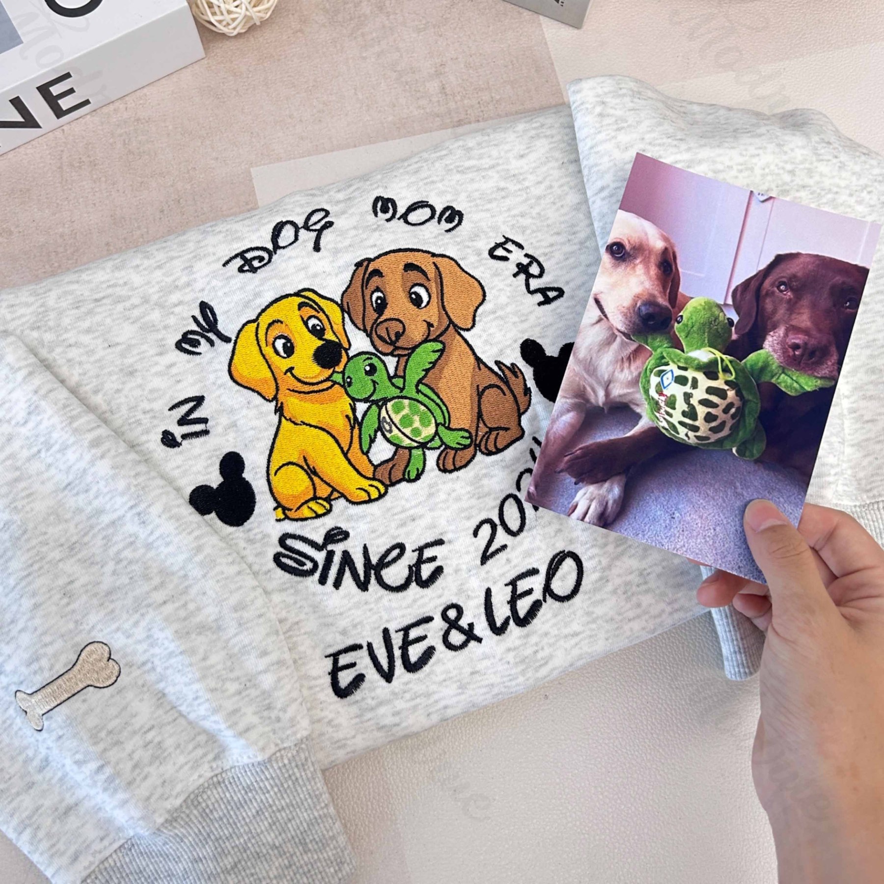 Personalized Pet Embroidered Sweatshirt Cartoon Style