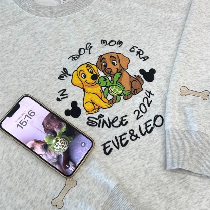 Personalized Pet Embroidered Sweatshirt Cartoon Style