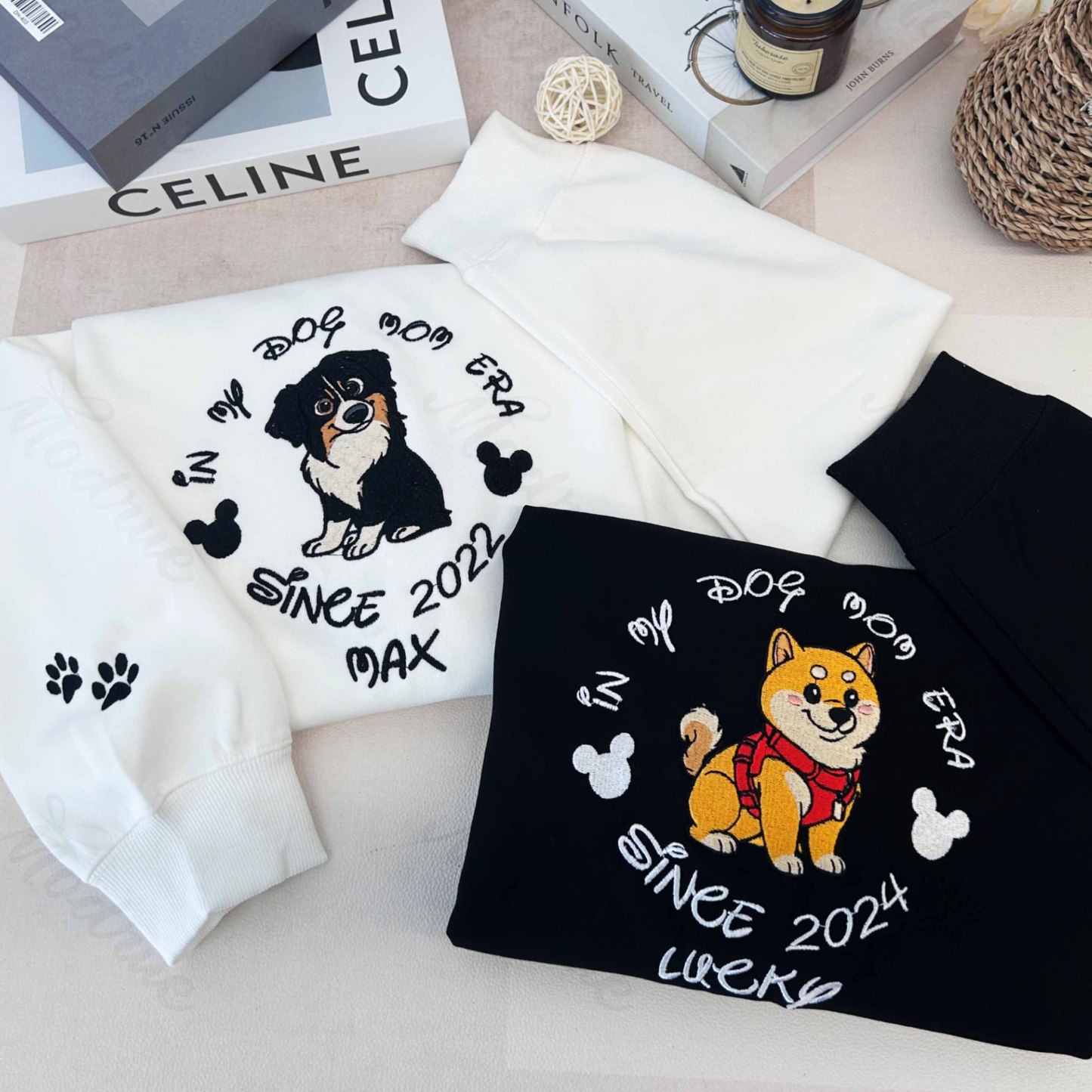Personalized Pet Embroidered Sweatshirt Cartoon Style