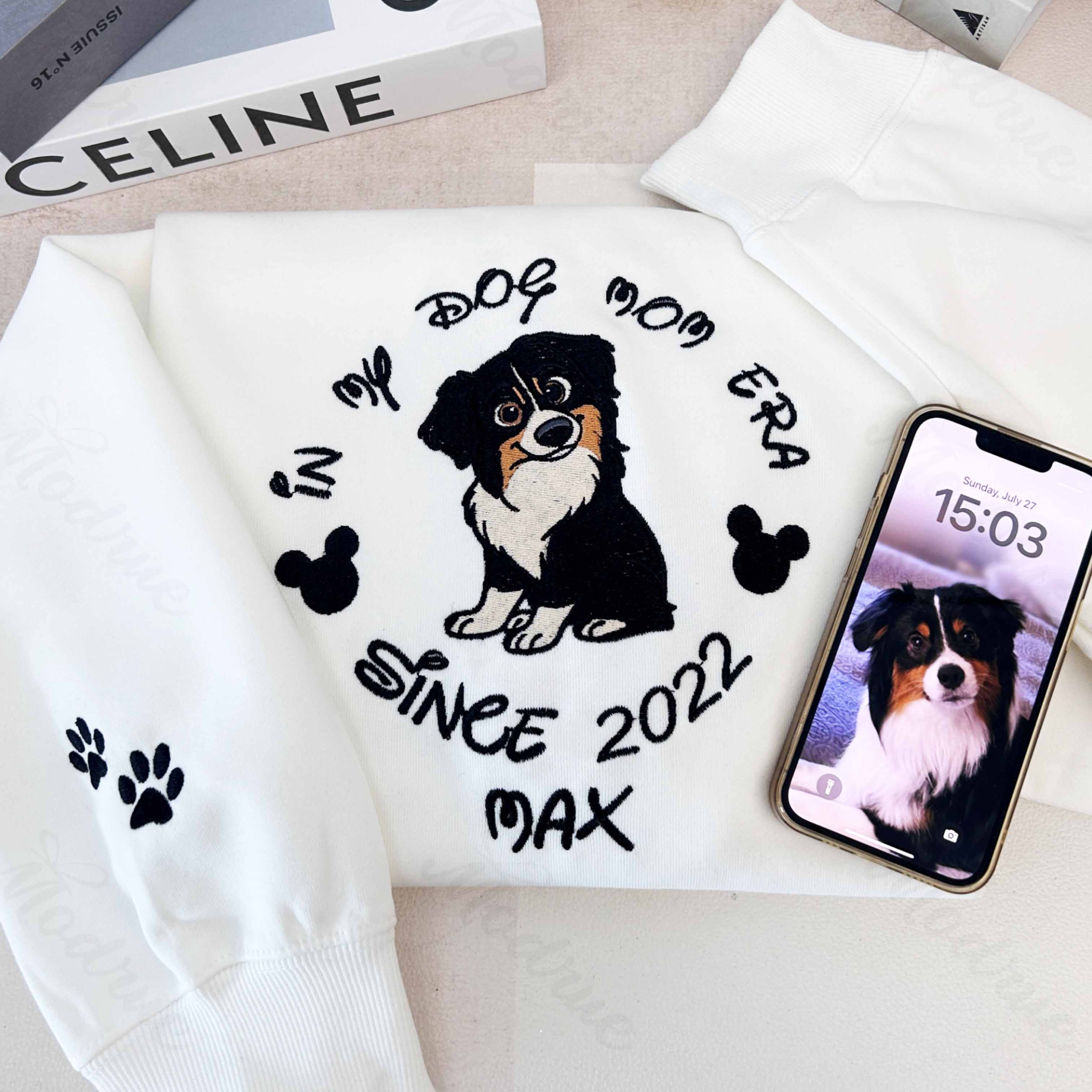 Personalized Pet Embroidered Sweatshirt Cartoon Style