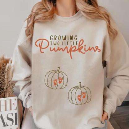 Growing A Little Pumpkin Halloween Couple Pregnancy Announcement Shirt
