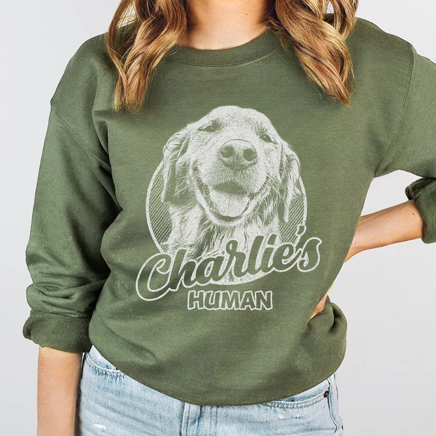Personalized Pet Portrait Crewneck Sweatshirts