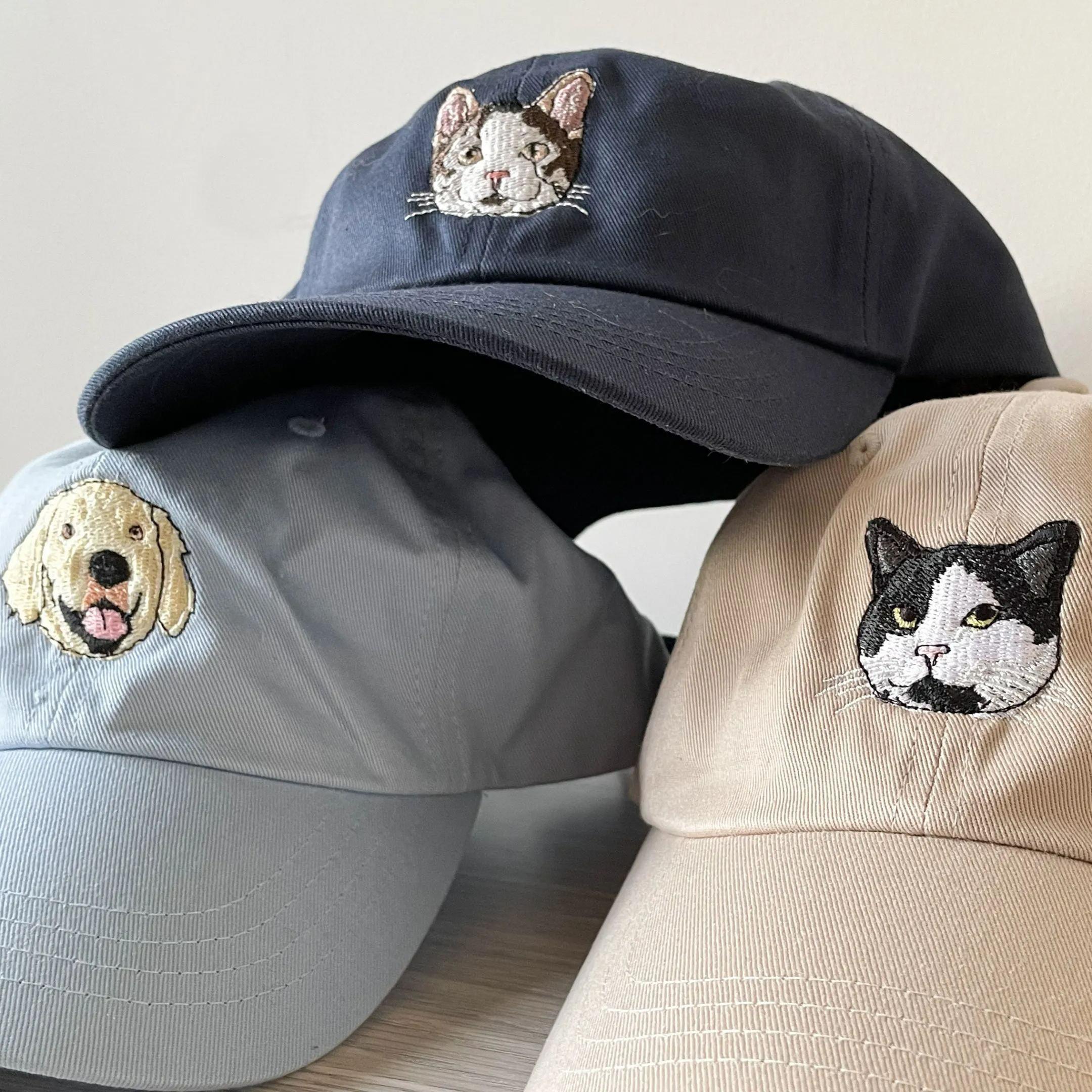 Custom EMBROIDERED Pet Hat Using Pet Photo Personalized