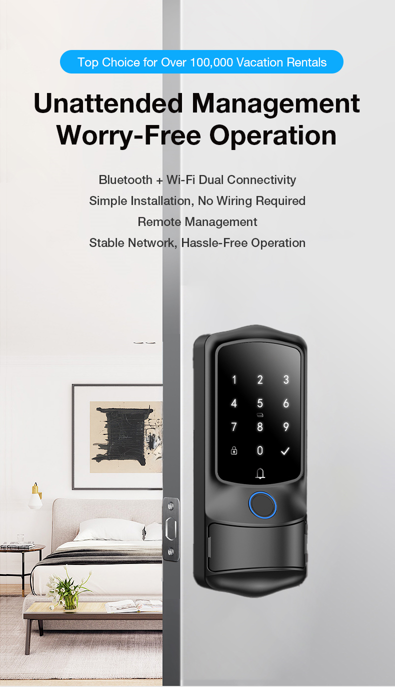 Vanviot ZT-H1  Smart Lock for Airbnb Hosts - PMS & OTA Sync, No Gateway, Keyless Entry