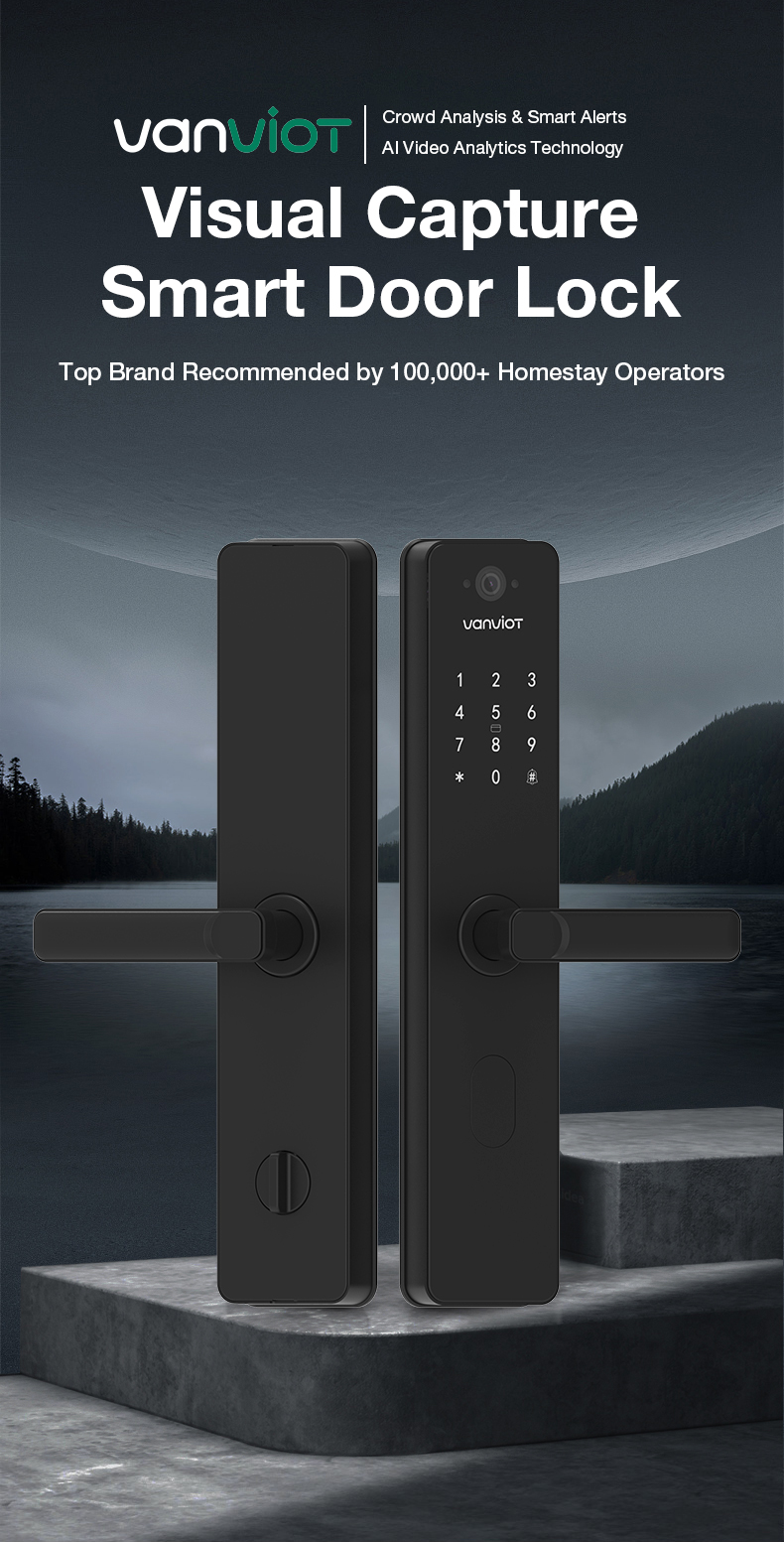 Vanviot ZT-S1 Pro AI Visual Capture Smart Lock for Airbnb - People Counting, Real-Time Alerts, PMS/OTA Sync, No Gateway
