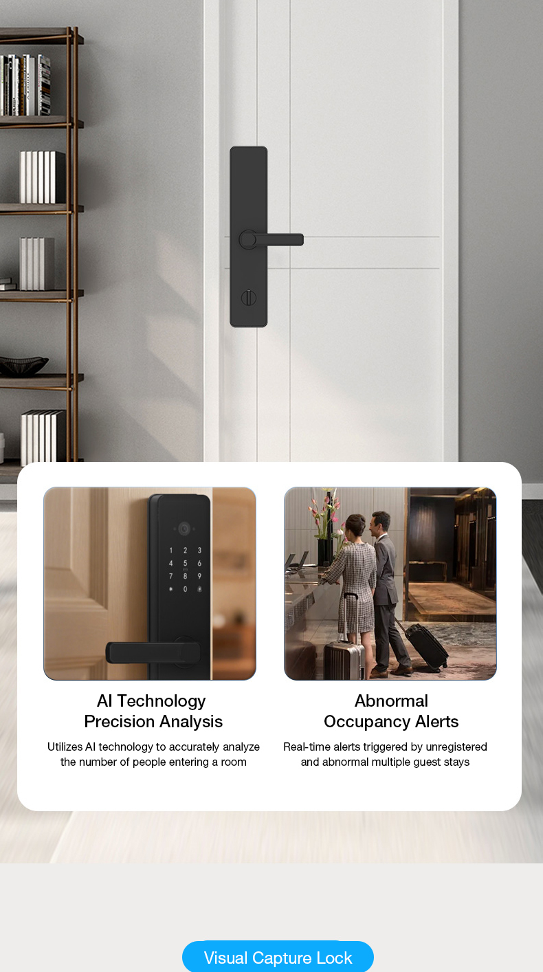 Vanviot ZT-S1 Pro AI Visual Capture Smart Lock for Airbnb - People Counting, Real-Time Alerts, PMS/OTA Sync, No Gateway