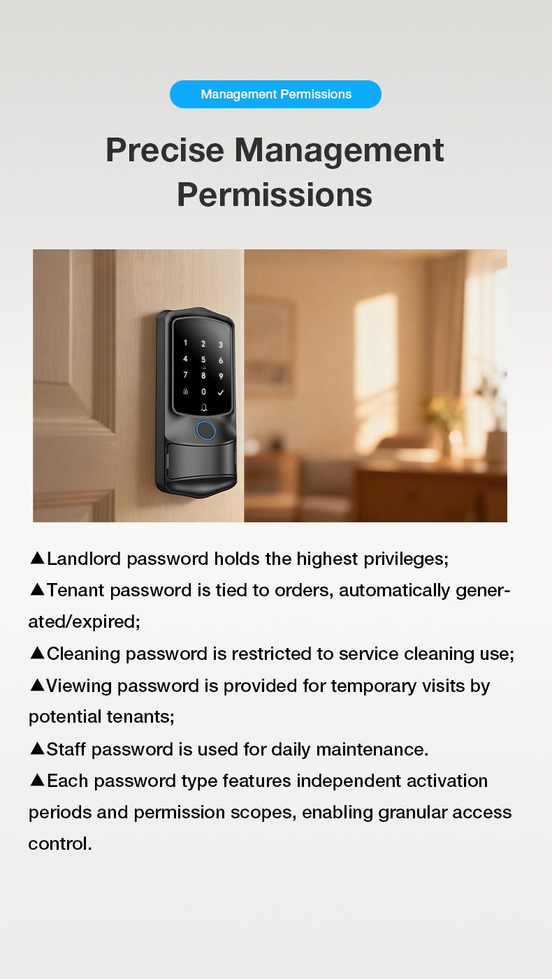 Vanviot ZT-H1  Smart Lock for Airbnb Hosts - PMS & OTA Sync, No Gateway, Keyless Entry