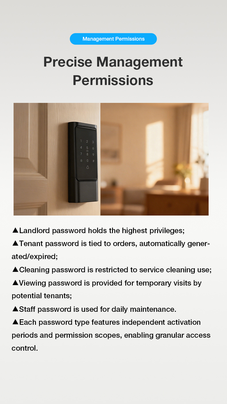 Vanviot ZT-H2 Affordable Smart Lock for Airbnb - PMS/OTA Sync, No Gateway, Keyless Entry