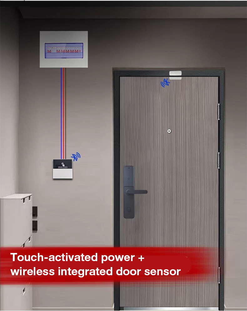 Premium Keyless Touch Power Switch 86 Type （60A） - High Power Smart Energy Saver for Airbnb, Auto Power Cut with Voice Reminder