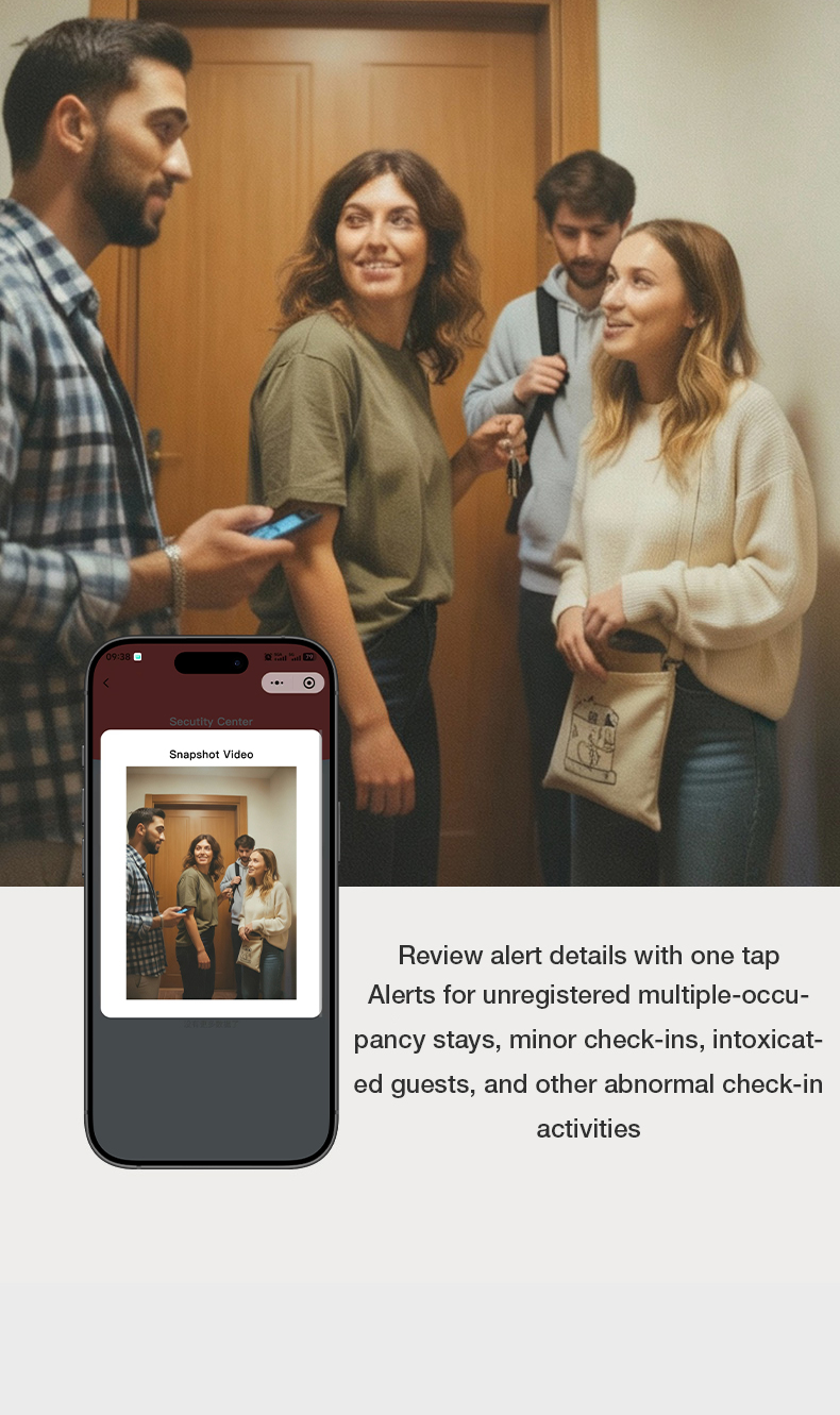 Vanviot ZT-S1 Pro AI Visual Capture Smart Lock for Airbnb - People Counting, Real-Time Alerts, PMS/OTA Sync, No Gateway