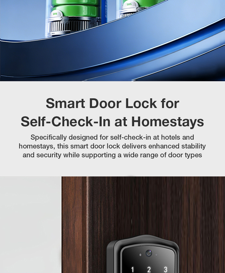 VanviotZT- H1 Pro Smart Lock for Airbnb & Vacation Rentals - AI People Counting, Visual Doorbell Camera, PMS & OTA Integration, Keyless Entry Deadbolt for Hosts