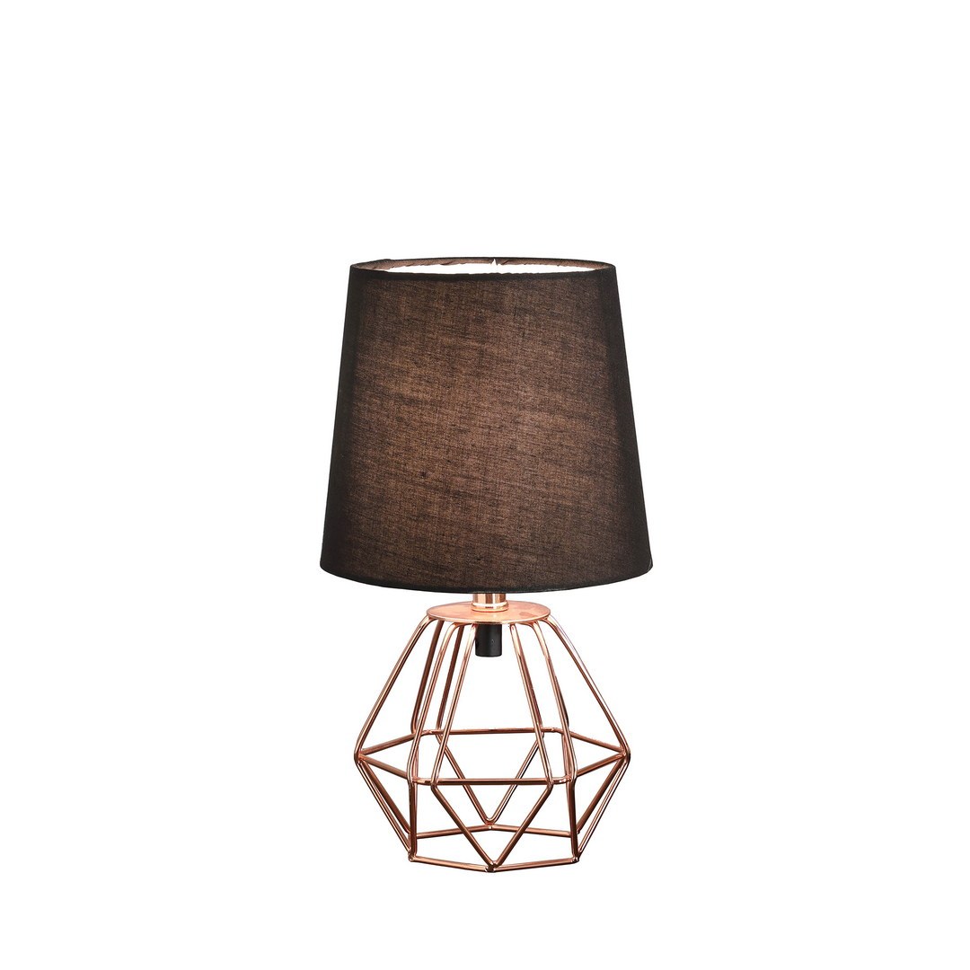 11.25" Copper Metal Table Lamp "Wesley Geometric", Copper