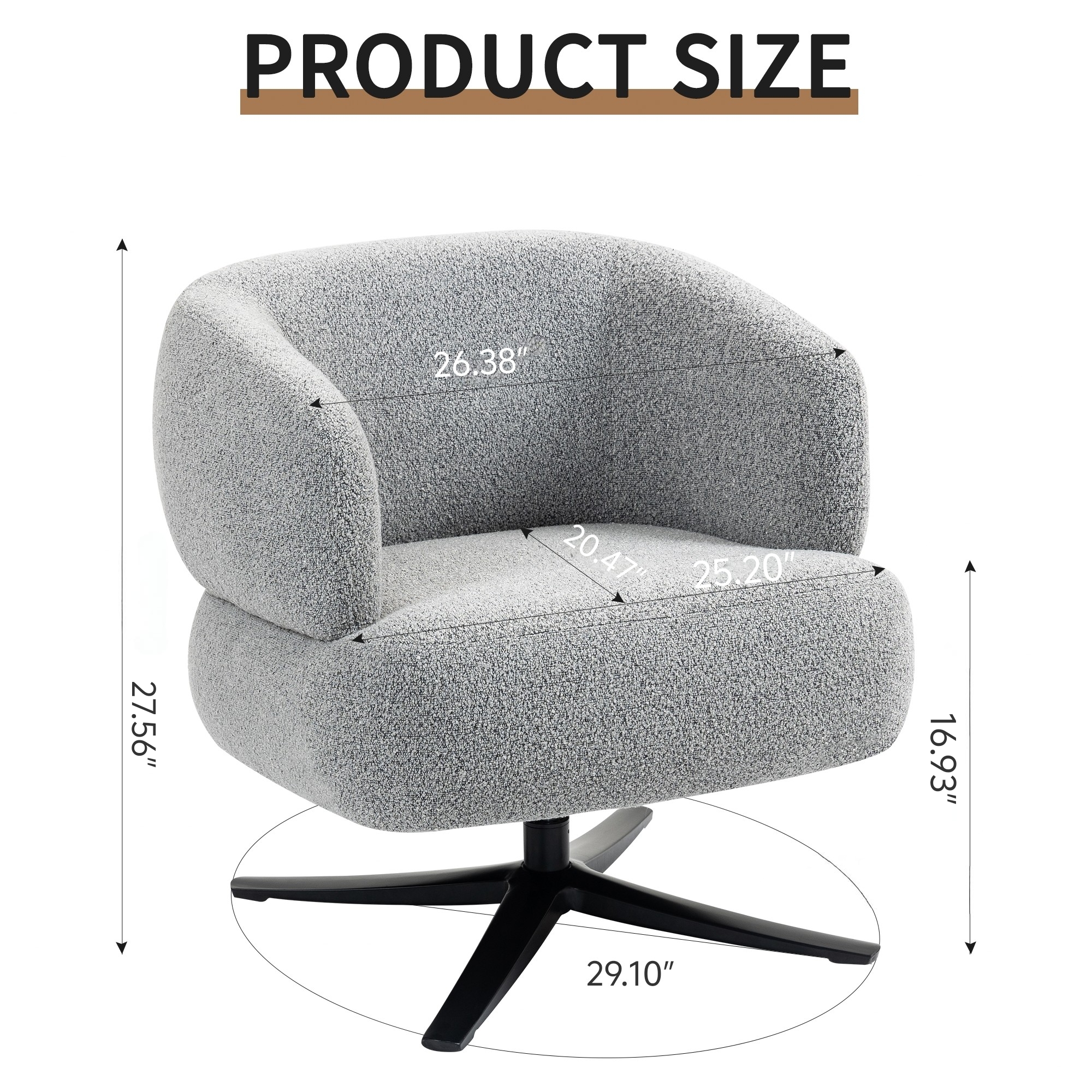Cuddle-style leisure swivel sofa chair, suitable for balconies, studies and living rooms
