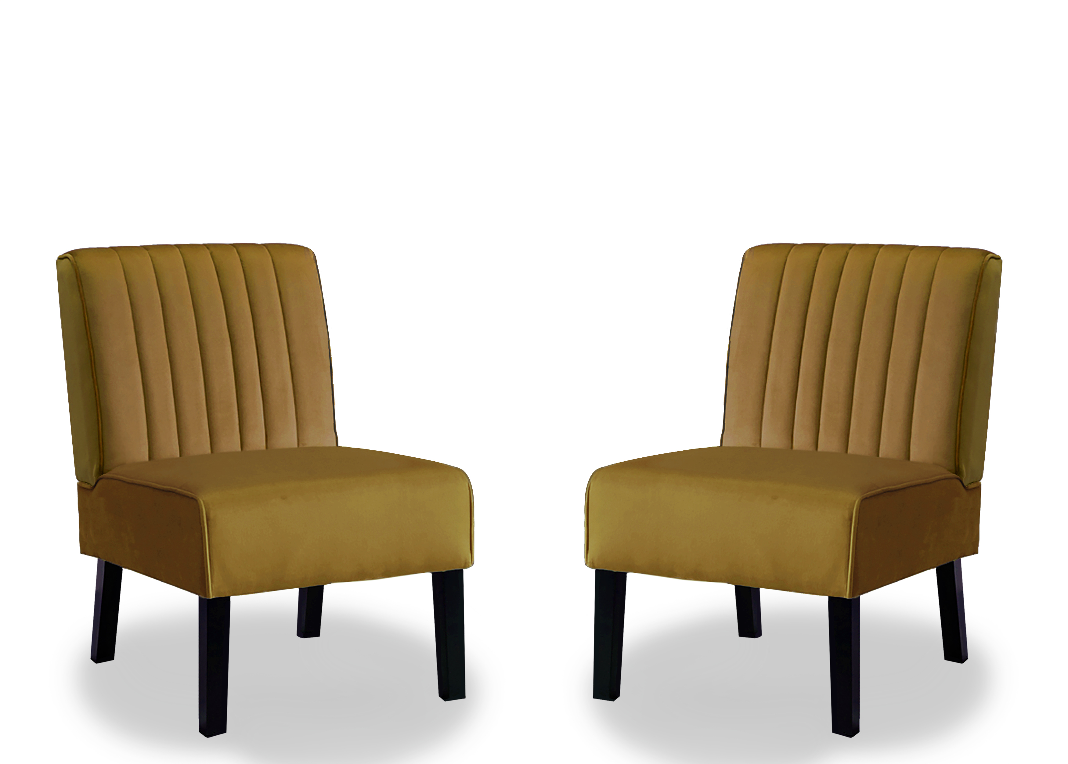 Reese Mid Century Modern Accent Chairs Set of 2 with Minimalist Design, Elegant Velvet Upholstery and Solid Wood Legs, Ideal for Living Room or Bedroom, Green