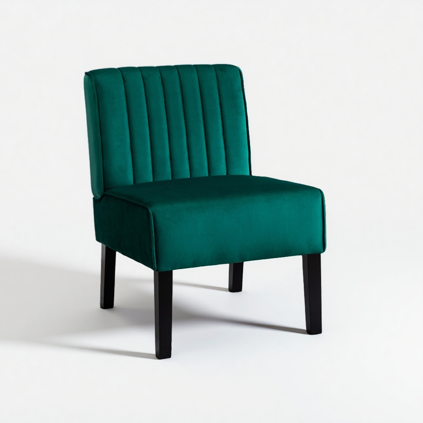 Reese Mid Century Modern Accent Chairs Set of 2 with Minimalist Design, Elegant Velvet Upholstery and Solid Wood Legs, Ideal for Living Room or Bedroom, Green