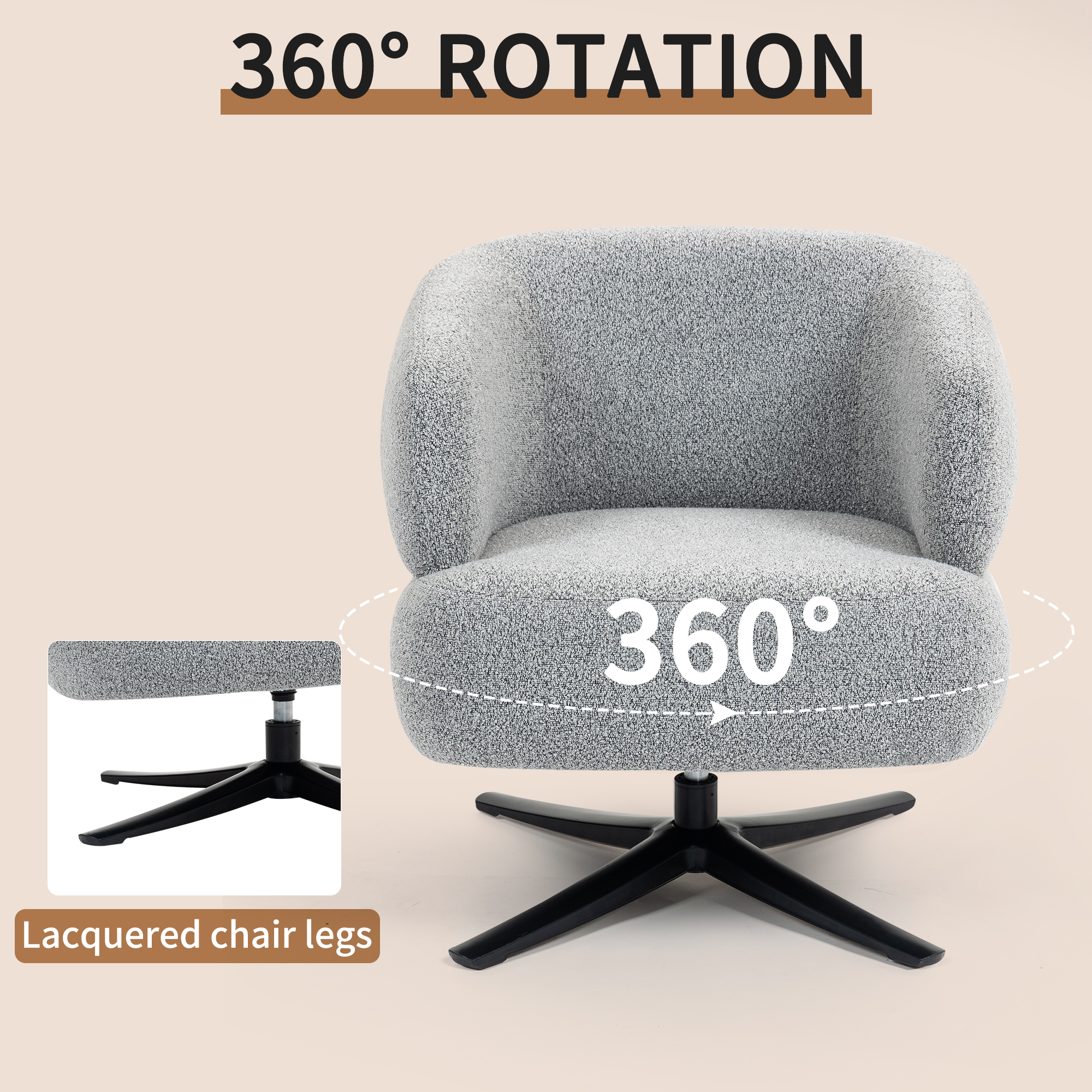 Cuddle-style leisure swivel sofa chair, suitable for balconies, studies and living rooms