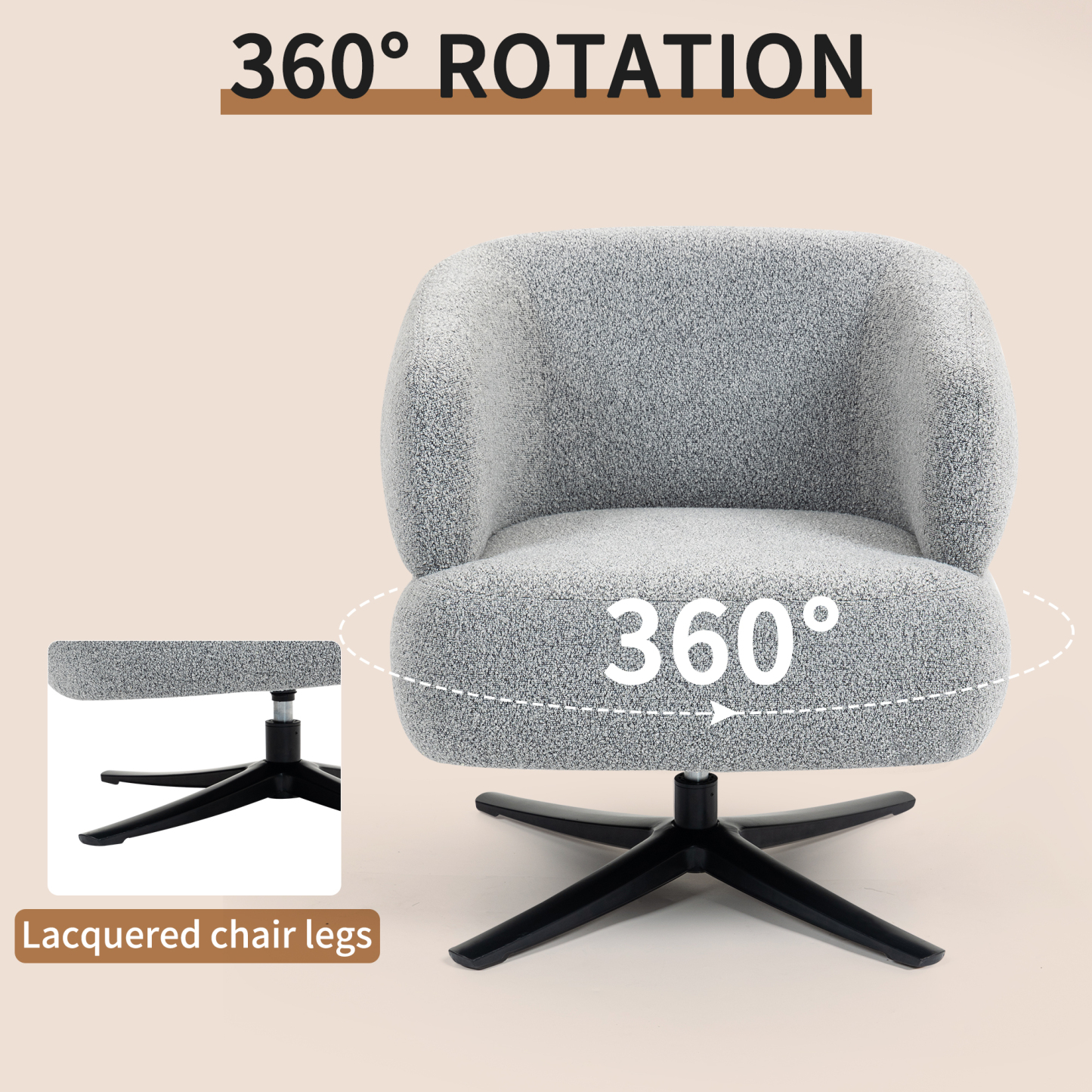 Cuddle-style leisure swivel sofa chair, suitable for balconies, studies and living rooms