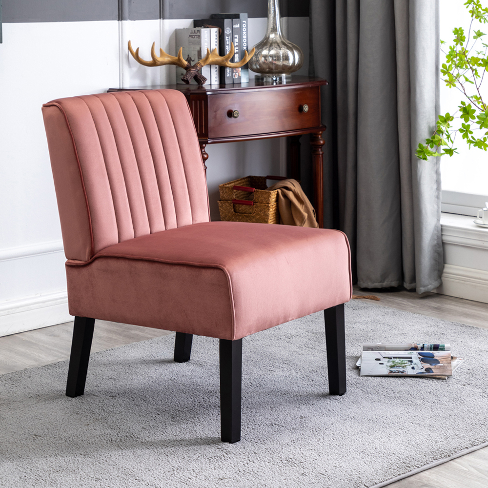 Reese Mid Century Modern Accent Chairs Set of 2 with Minimalist Design, Elegant Velvet Upholstery and Solid Wood Legs, Ideal for Living Room or Bedroom, Green