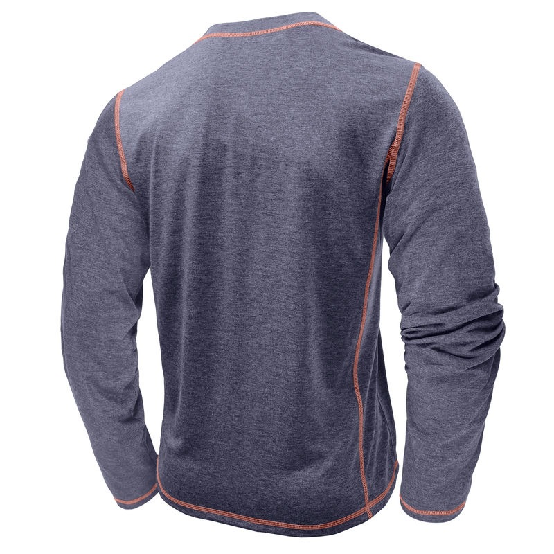 Men's Outdoor Contrast Color Crew Neck Long Sleeve T-shirt