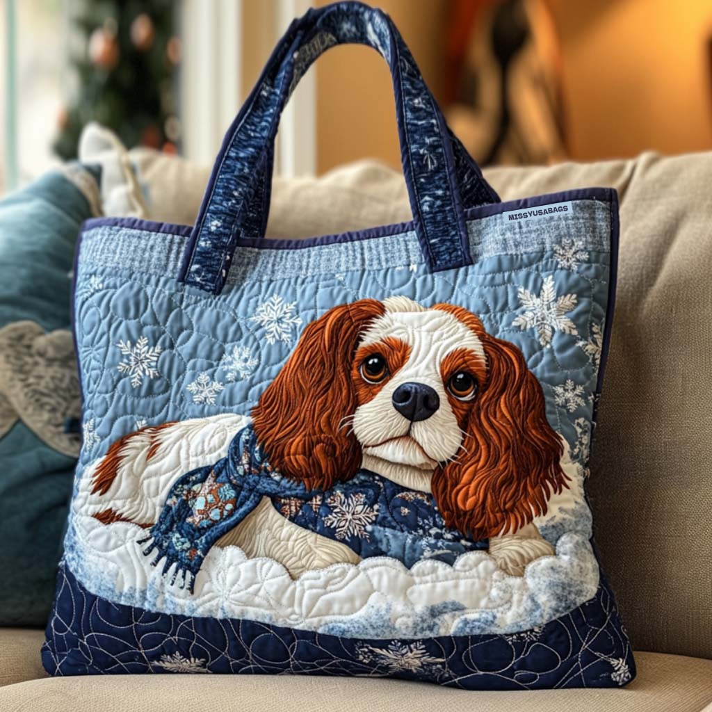 Cavalier King Charles Spaniel Quilted Tote Bag