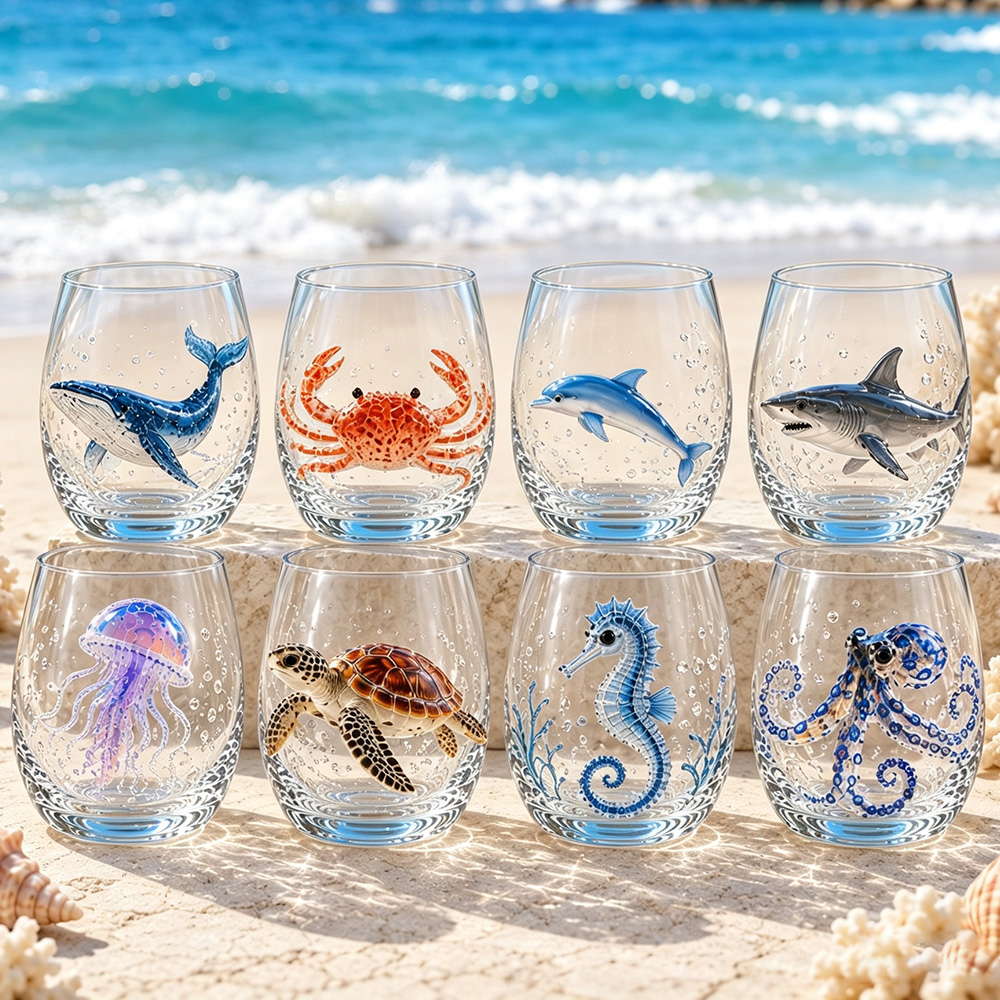 🔥 Summer Sale: 50% Off – 🌊 3D Ocean Animal Artisan Glassware Collection
