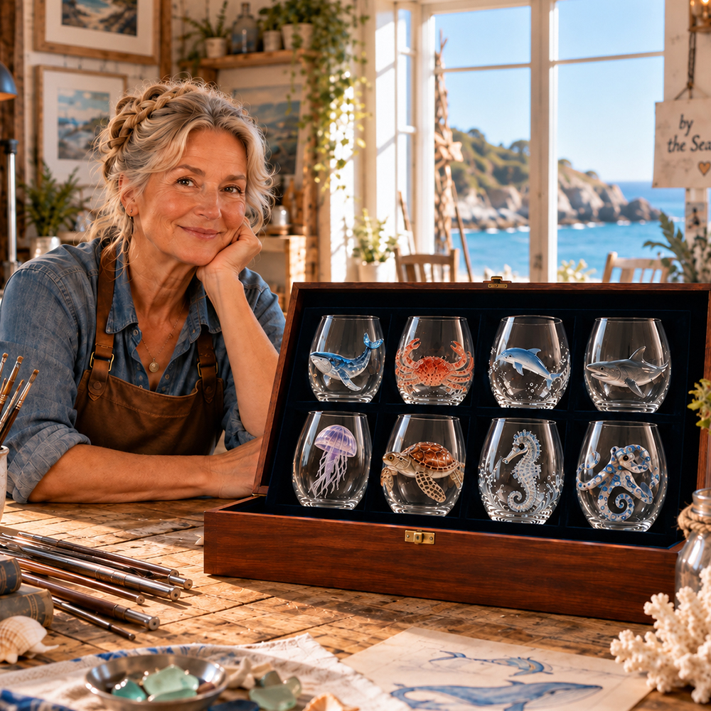 🔥 Summer Sale: 50% Off – 🌊 3D Ocean Animal Artisan Glassware Collection