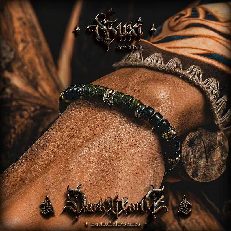 Ebony & Green Sandalwood: Guardian Bracelets for Couples