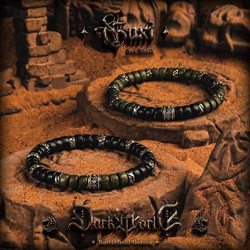 Ebony & Green Sandalwood: Guardian Bracelets for Couples