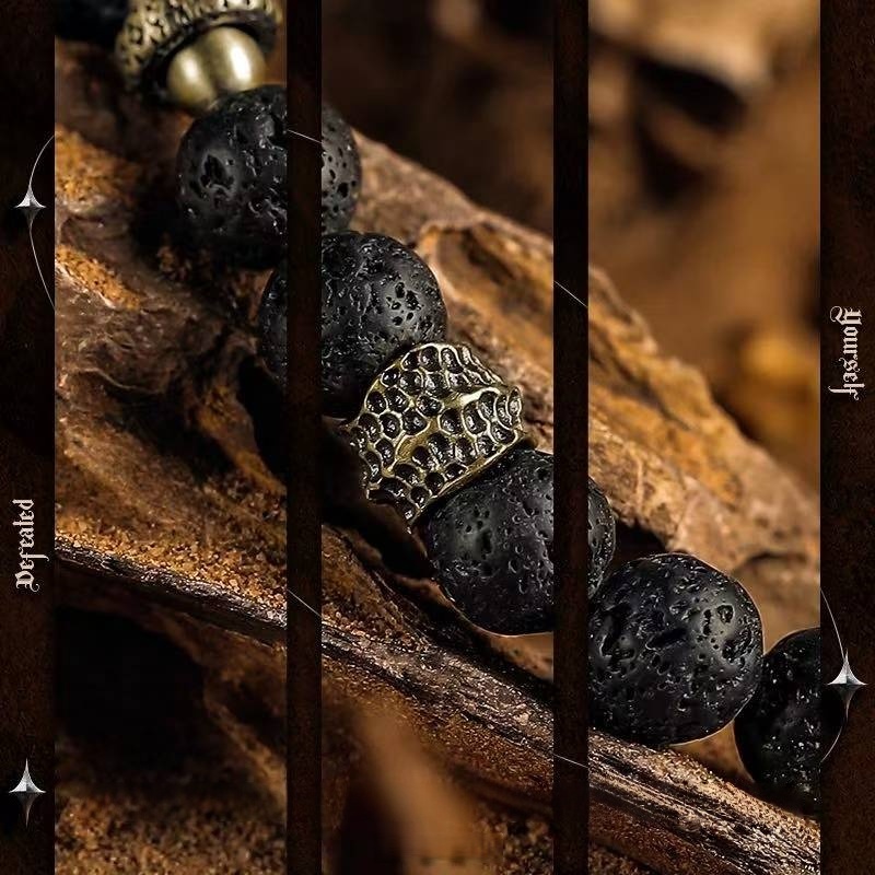 Vintage Lava Stone Bracelet for Hope and Rebirth