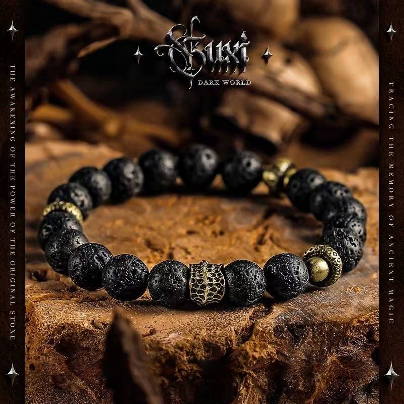 Vintage Lava Stone Bracelet for Hope and Rebirth