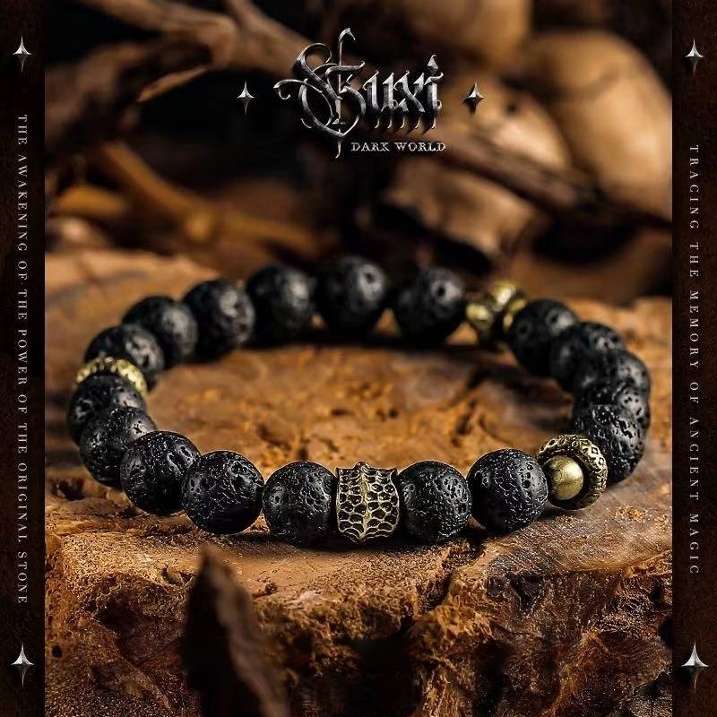 Vintage Lava Stone Bracelet for Hope and Rebirth