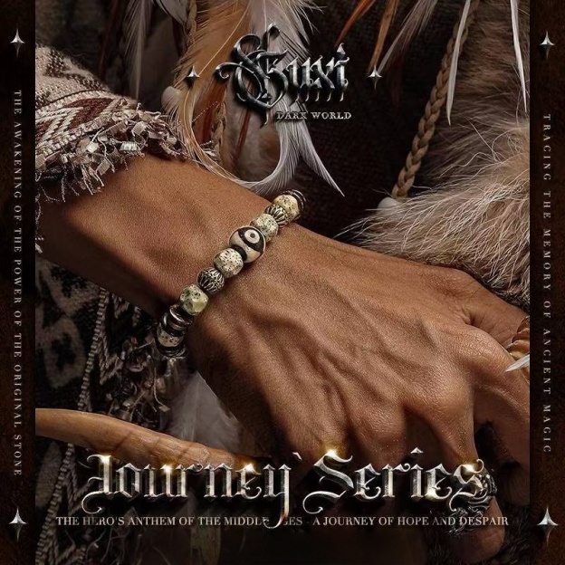 Men's Star Moon Bodhi Seed and Coconut Shell Bracelet