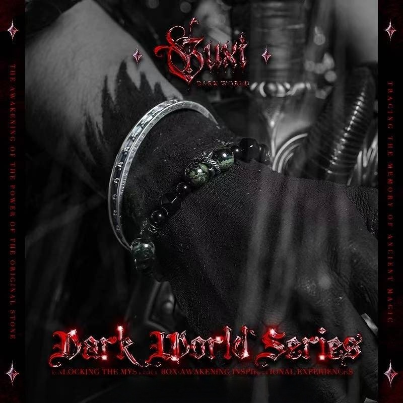 Onyx Serpent: Men's Black Obsidian Bracelet for Hope & Victory