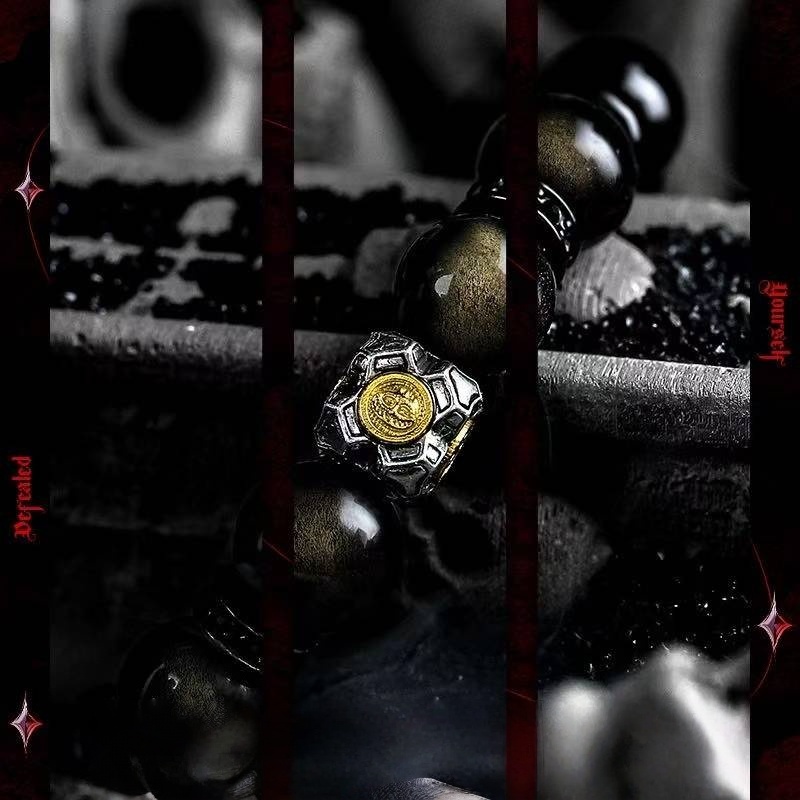 Men's Vintage Gold Sheen Obsidian Bracelet - Stone of Wealth & Prestige
