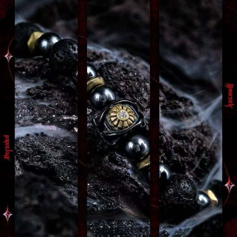 The Prosperity Monolith: Bracelet of Gold Sheen Obsidian & Meteorite for Wealth & Prestige