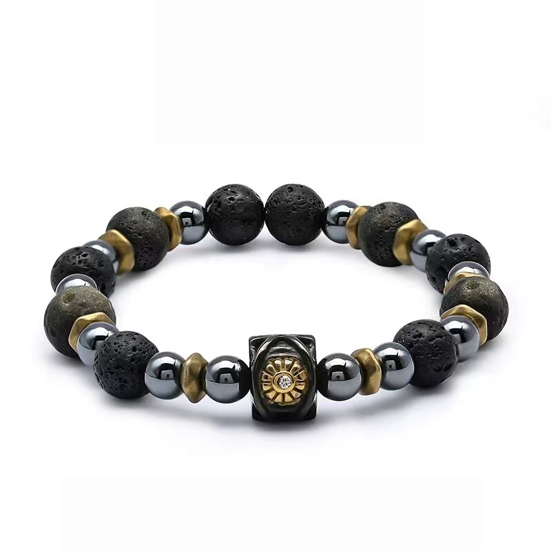 The Prosperity Monolith: Bracelet of Gold Sheen Obsidian & Meteorite for Wealth & Prestige