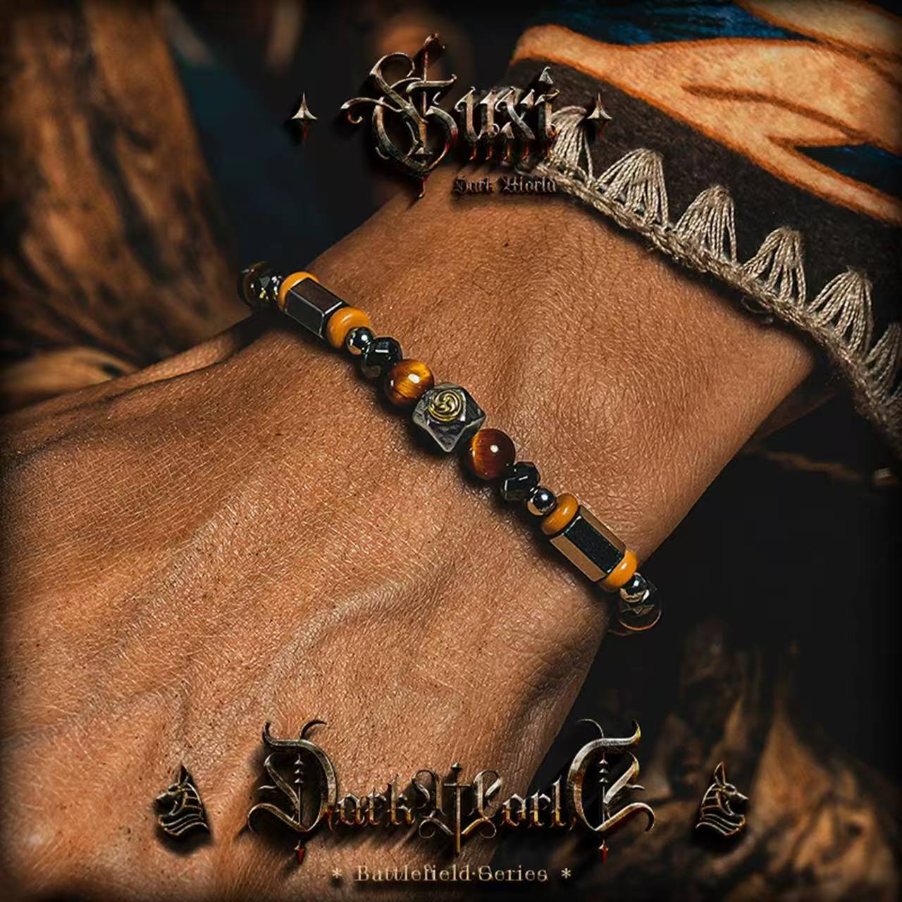 The Ancient Guardian: Vintage Tiger's Eye & Black Onyx Bracelet for Courage