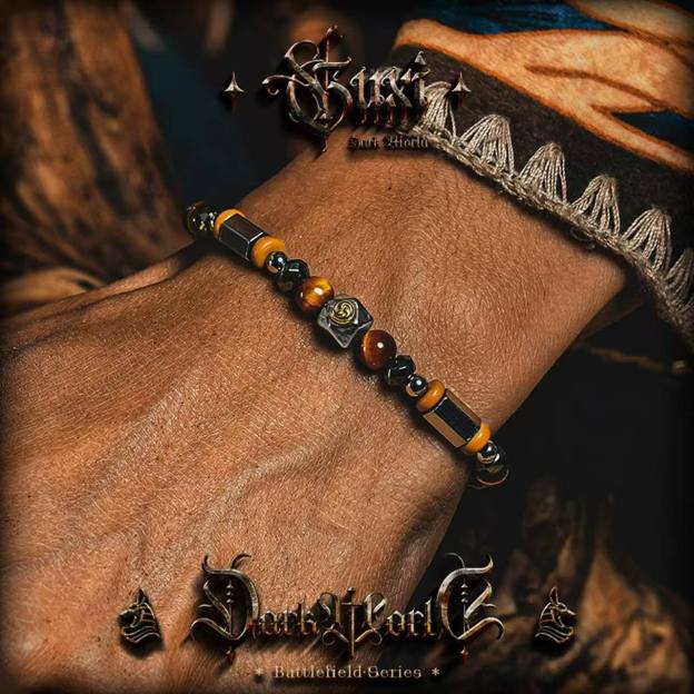 The Ancient Guardian: Vintage Tiger's Eye & Black Onyx Bracelet for Courage