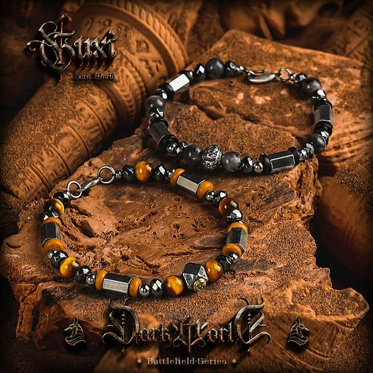 The Ancient Guardian: Vintage Tiger's Eye & Black Onyx Bracelet for Courage