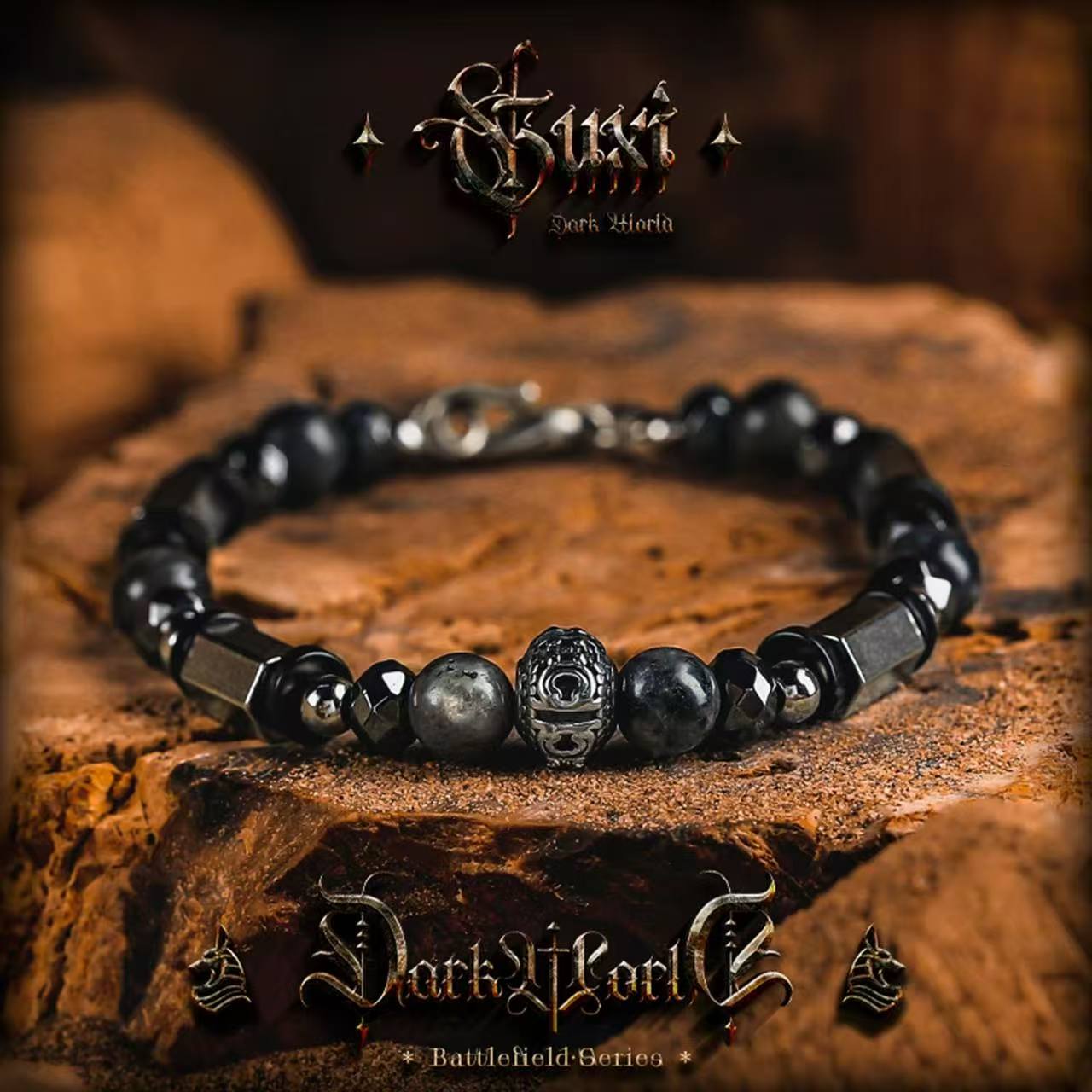 The Guardian's Talisman: Men's Vintage Blue Lace Agate Bracelet for Serenity & Protection 推荐理由：