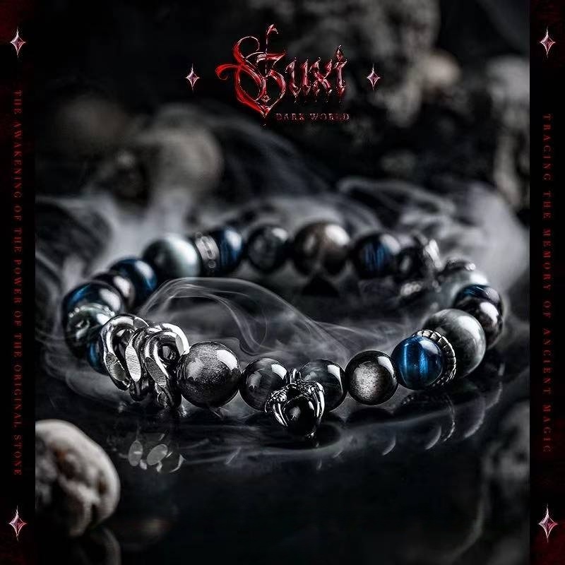 The Underdog's Ascent: Eagle Eye & Black Obsidian Bracelet for Hope