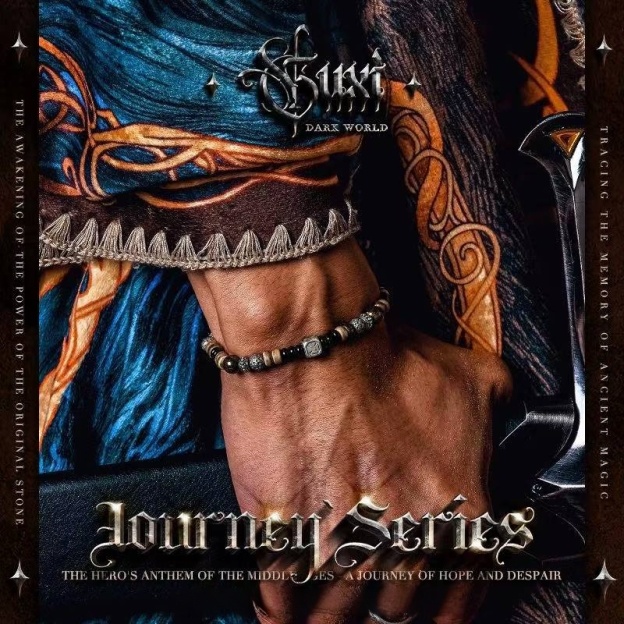 The Braveheart Strand: Men's Black Onyx & Brown Coconut Shell Bracelet with Bronze Accents - Stone Beads for Courage & Hope