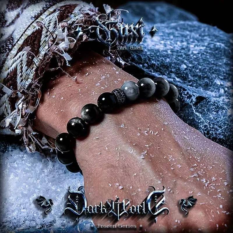 The Guardian's Talisman: Men's Vintage Blue Lace Agate Bracelet for Serenity & Protection 推荐理由：