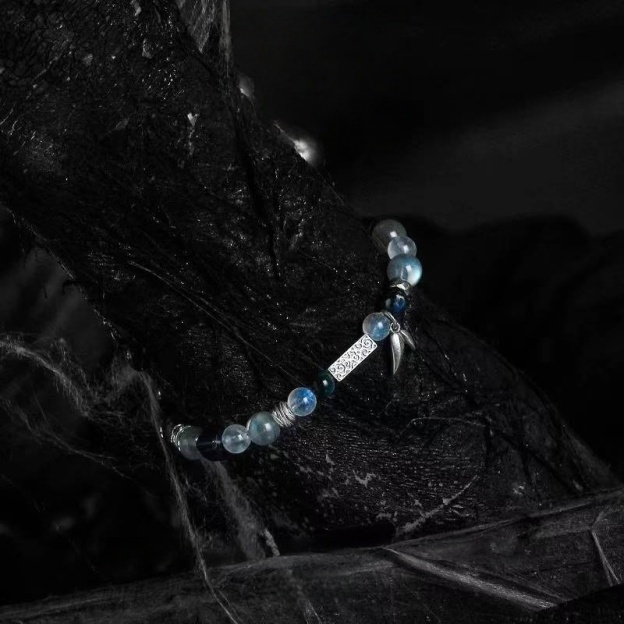 The Moonlit Ascent: Men's Moonstone & Blue Tiger Eye Bracelet for Hope & Triumph