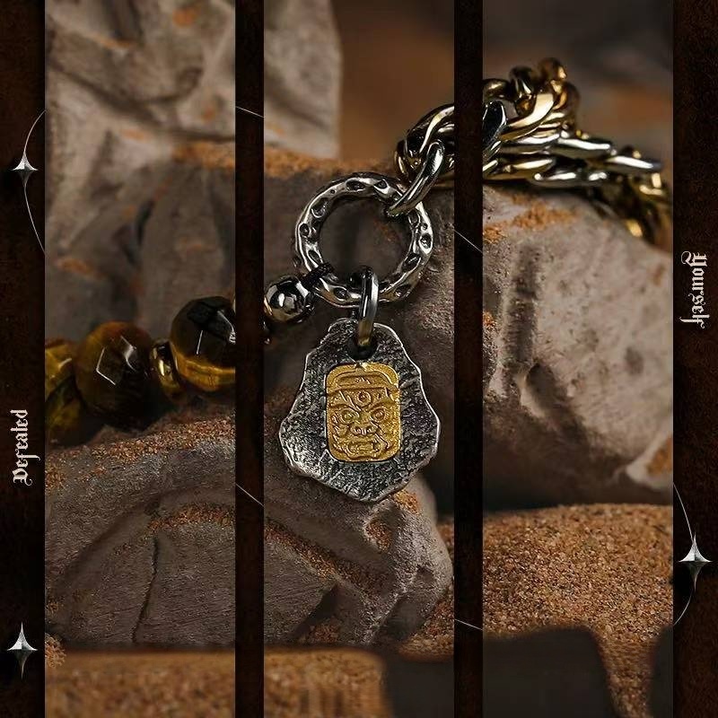 Men's Tiger Eye Bracelet - Retro Stone Bead Design for Courage & Confidence