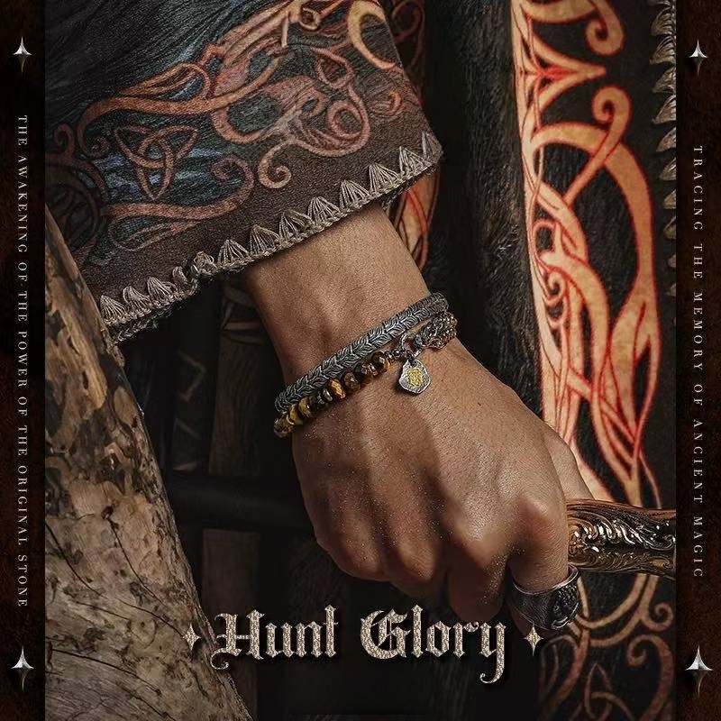 Men's Tiger Eye Bracelet - Retro Stone Bead Design for Courage & Confidence