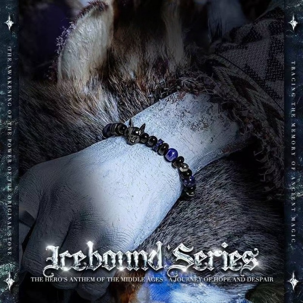 Men's Obsidian & Lapis Lazuli Bracelet with Agate Owl - Stone of Supreme Power & Protection - Vintage Style